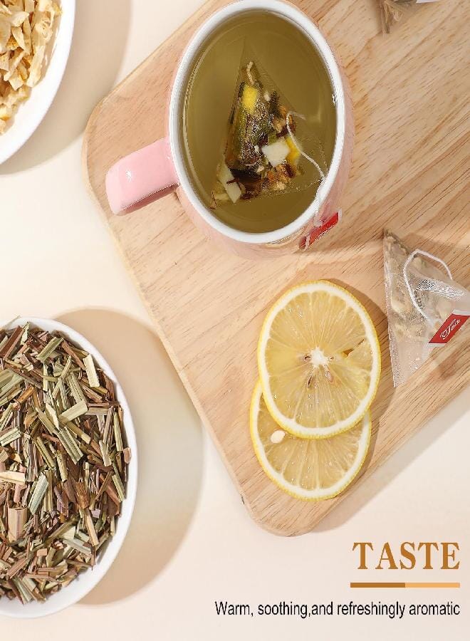 FullChea - Lemon Ginger Tea Bags, 50 Teabags - Pleasantly Spicy & Warming - Non-GMO - Caffeine-free - Support Healthy Digestion & Boost Immunity - Image 3